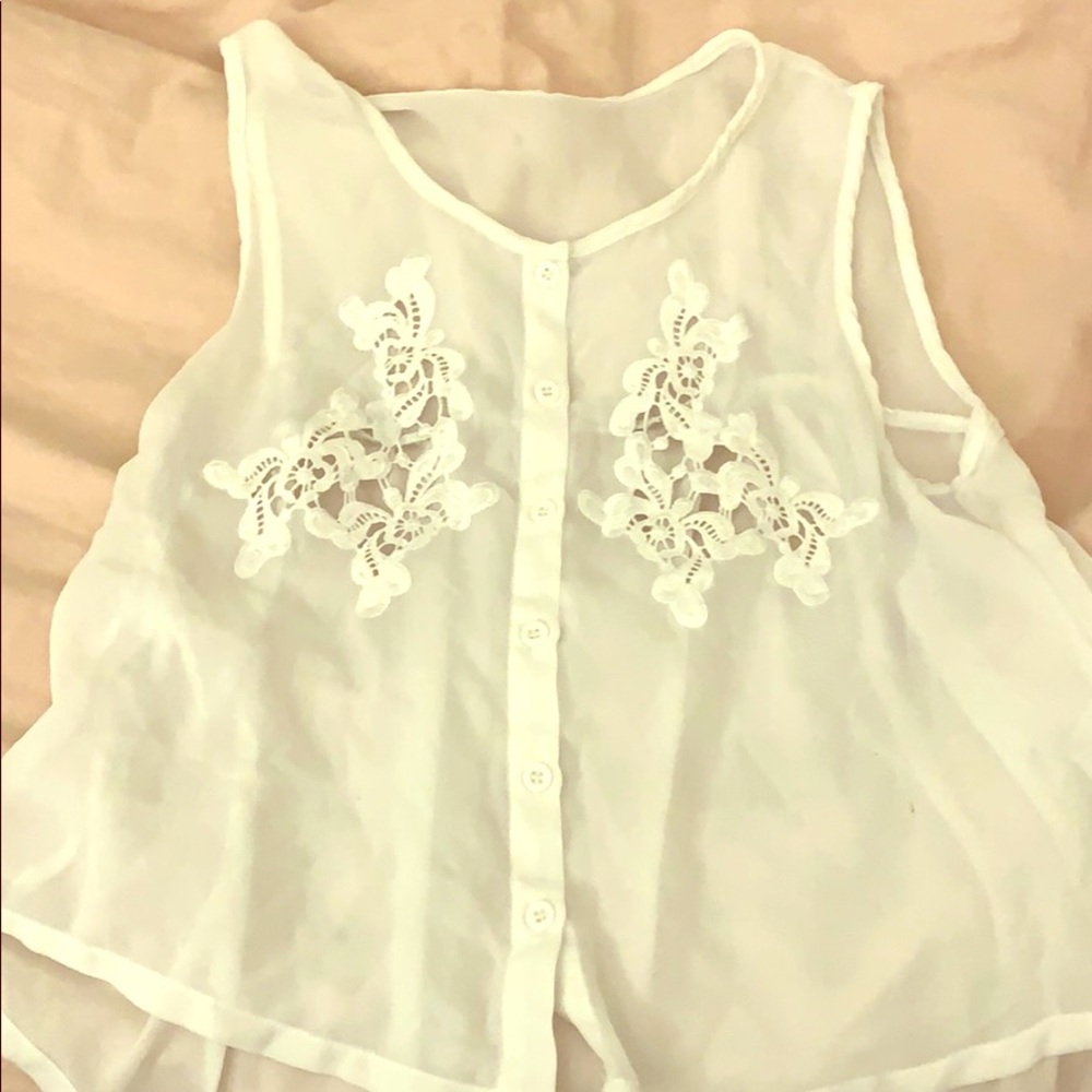 Sheer white blouse